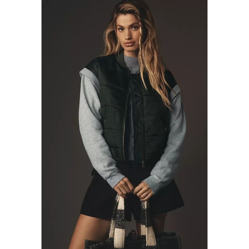 Daily Practice by Anthropologie Skill Set Jacket Top Oversized Zip-Up XXS 266138